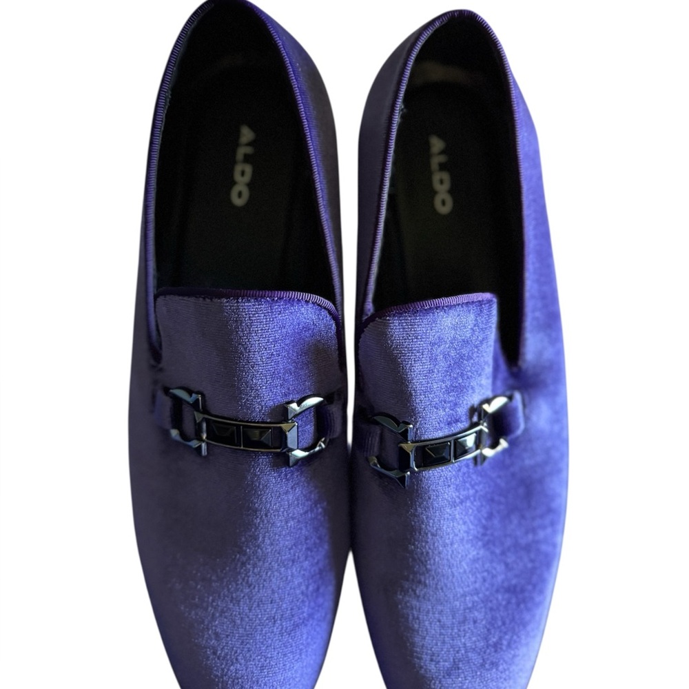 ALDO men’s purple suede box tie loaders, nib, size 8
